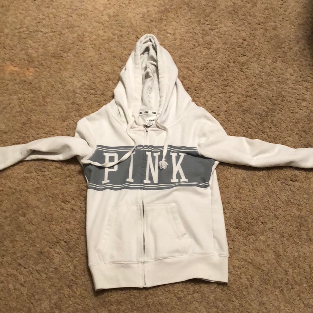 Pink Victoria Secret Drawstring Zipper Hoodie